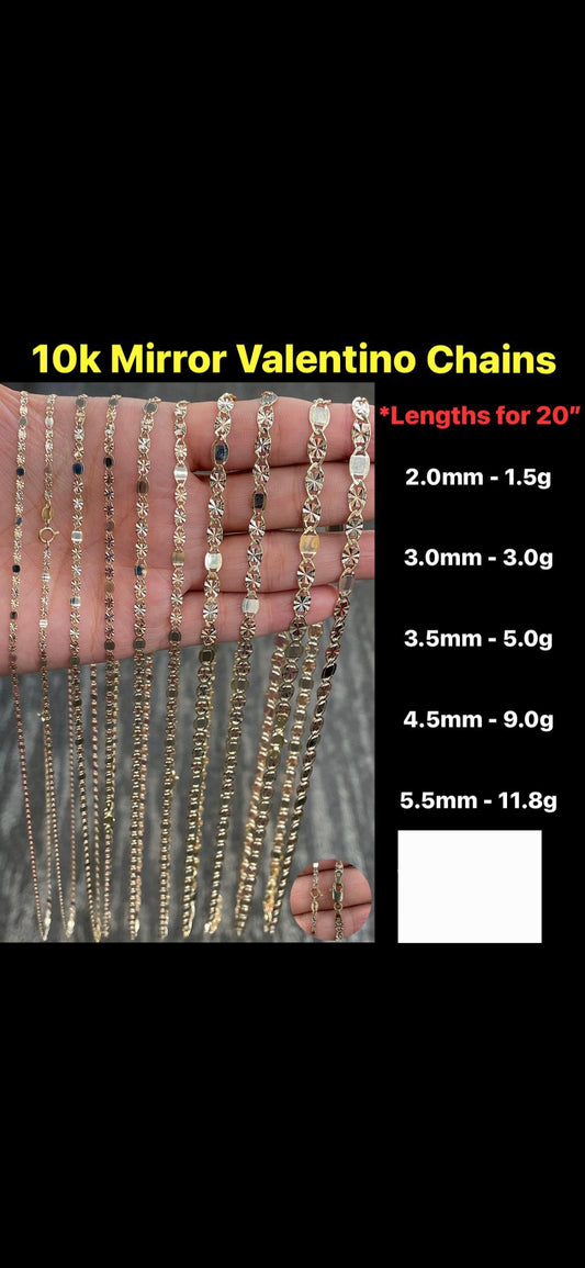 10k gold mirror Valentino chains